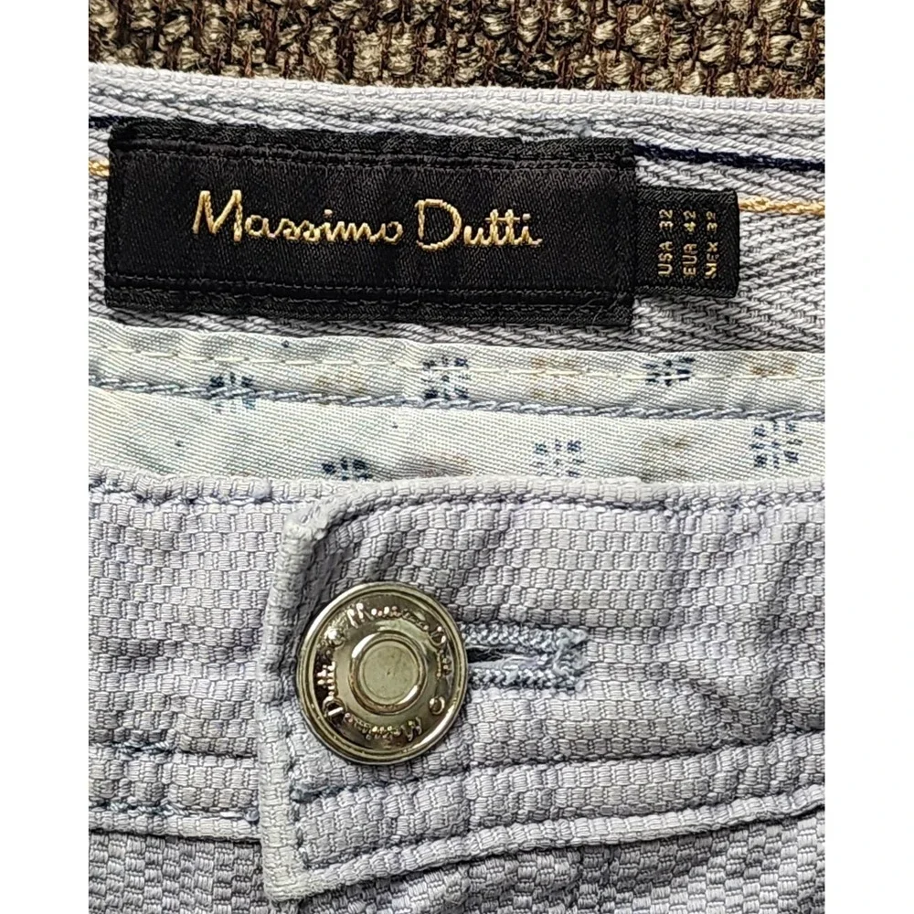 Massimo Dutti Men's Grey Cotton 5 Pocket Slim-Fit Pants Size 32 X 30